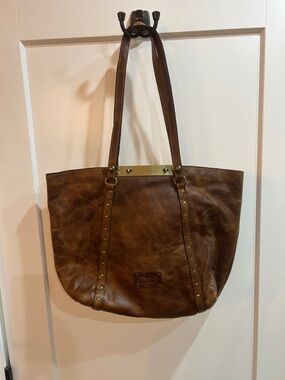 Patricia Nash Brown Leather Studded Tote